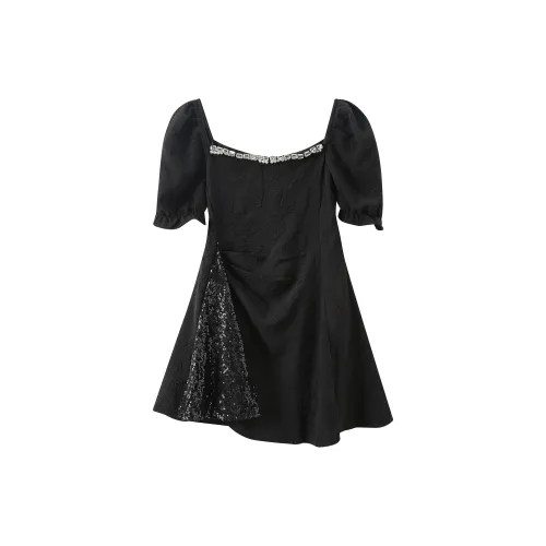 Yamais Short-Sleeved Dresses Women's Black