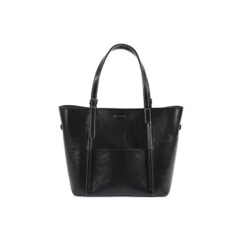 TTaG．baG Cow Leather Tote Bag, Shopping Bag, Handbag, Shoulder Bag Women's Black/Coffee/Sunset Yellow/Blue