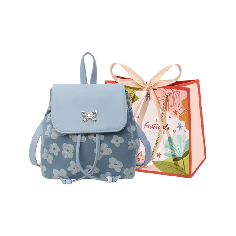 Cwatcun PU Backpack Regular Women's Ecru/Blue/Pink/Black-8