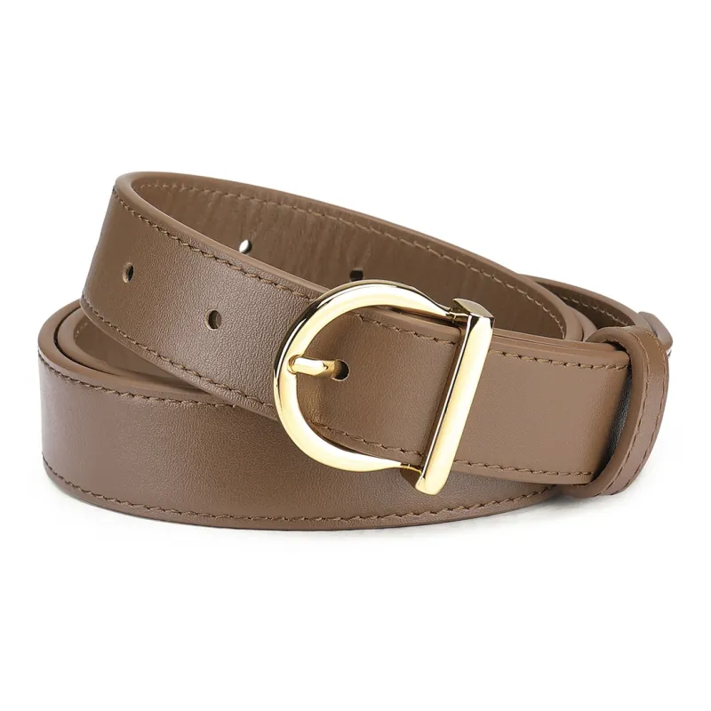 JAGUAR Luxe Genuine Leather Brown Belt Cow Leather Belt Women's Width  2.5cm-4