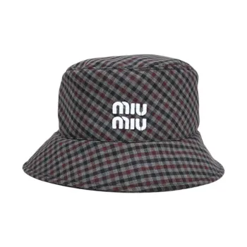 MIU MIU Virgin Wool Bucket Hats Women's Bordeaux