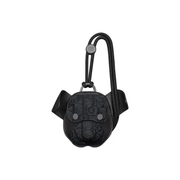 DIOR Bobby Grained Calfskin Earphone Case Unisex Black