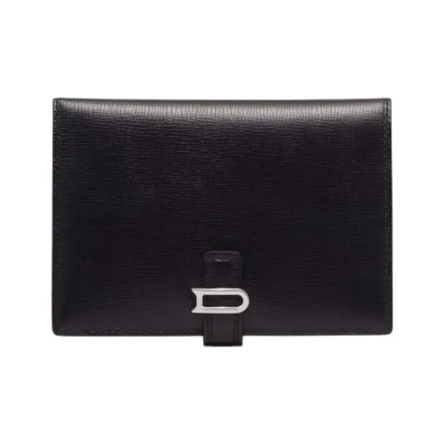 Delvau Opera Calf Grain Calfskin Passport Holder Women's Black