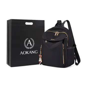 AOKANG Fabric, Synthetic Leather Business Commute Bag Canvas Backpack Regular Women's Black/Red