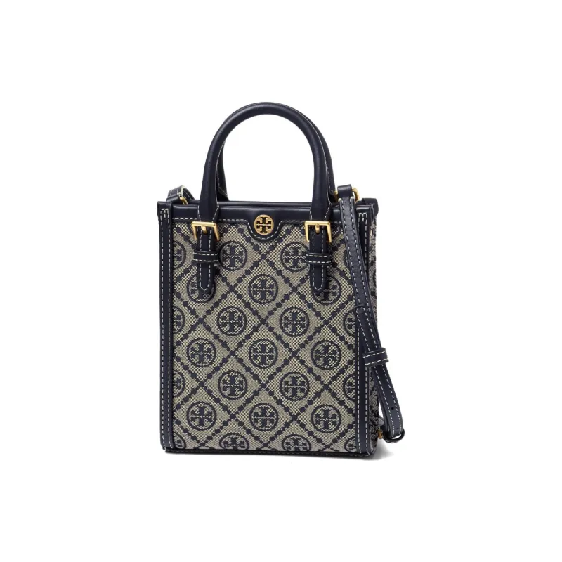 TORY BURCH T Monogram Mini Tote Navy-0