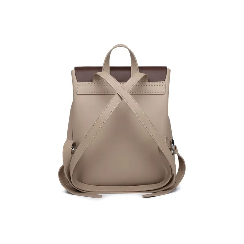 TTaG．baG Cow Leather Backpack Women's Apricot Coffee/Brown/Black-2