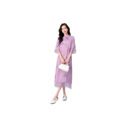 Love Elaine Cheongsams Women's Purple