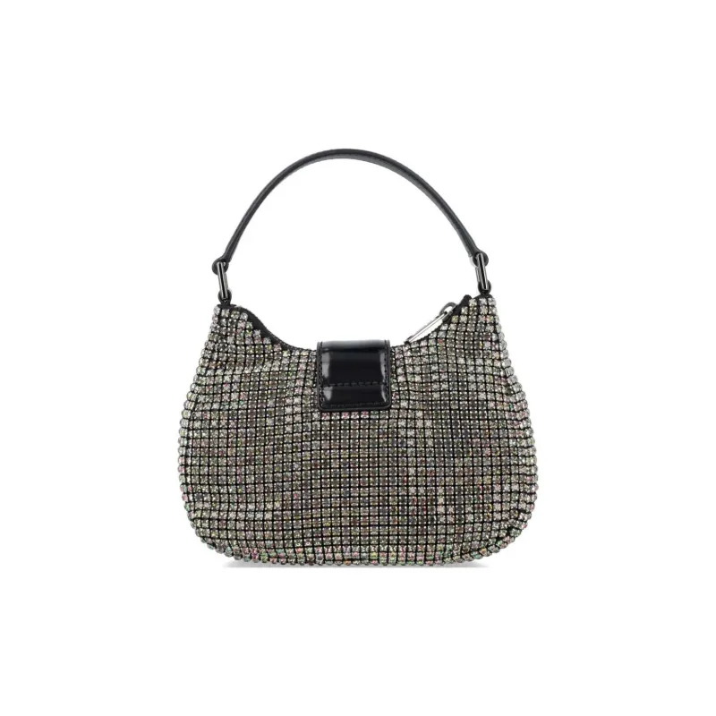 Self portrait Embellished Chainmail Crescent Bag-3