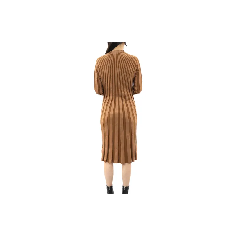 Burberry Long Sleeved Dress Women's Brown-1