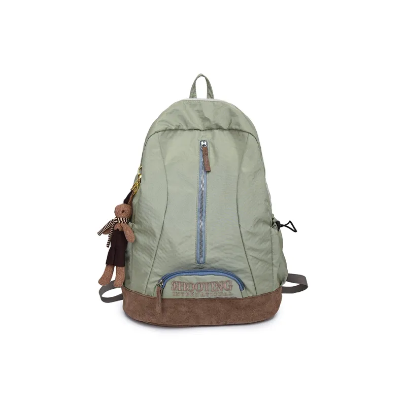 BAODIDAISHU Oxford Backpack Regular Unisex Gray/Emerald Green-4