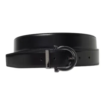 FERRAGAMO - Leather Belts Men's Black -