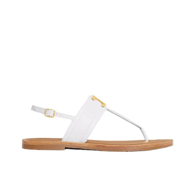 CELINE Lympia Triomphe Strap Sandals Women's White-1