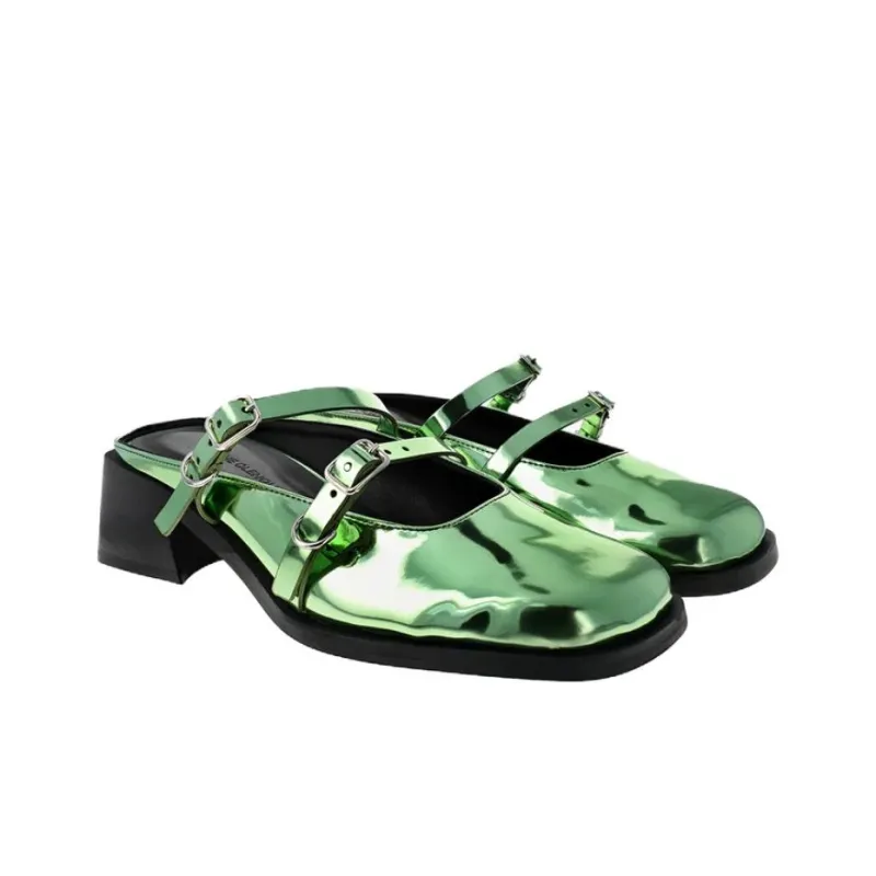 JUSTINE CLENQUET Wrap-toe Slippers Women's Green-2