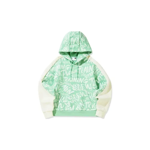 QIAODAN Sweatshirts Women's Ash Green Full Print/Cream White