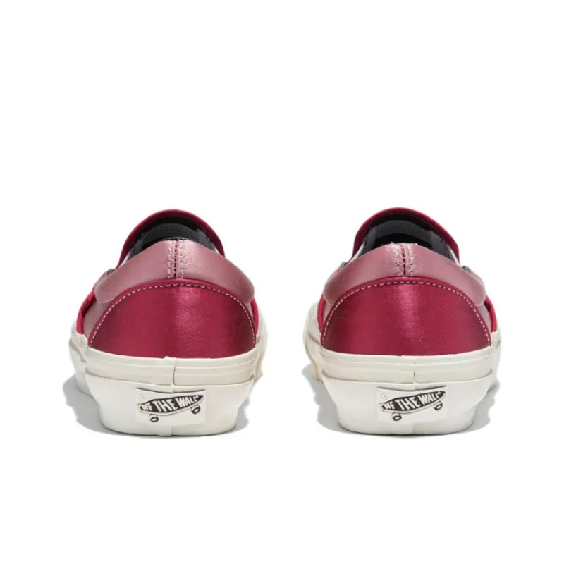 Vans Slip on Anti Slip Wear Resistant Low Top Skateboard Shoes Unisex Red-3