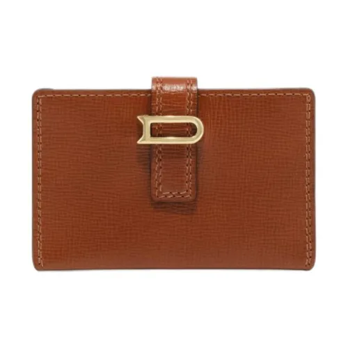 Delvau Opera Calf Grain Calfskin Card Holder Women's Brown