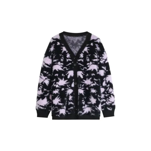 BLUEerror Knitwear Women's Black Background With Purple Flowers