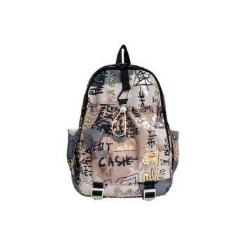 GEERDUN Composite Cloth Backpack Regular Unisex Khaki/Gray Blue/Blue Purple