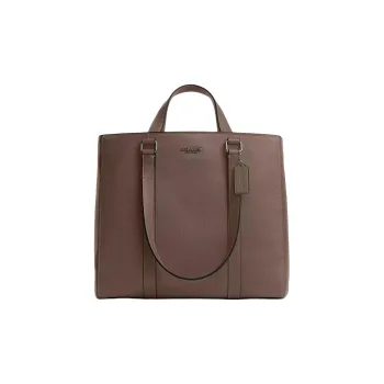 COACH Hudson Refined Pebbled Leather Tote Bag Shopping Bag Shoulder Bag Handbag Large Size Men's Dark Stone Color