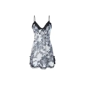 MIIOW Nightgown Women's Black Pattern
