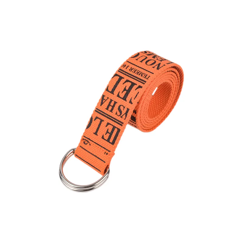 Mulinsen Trendy Brand English Letter Newspaper Patterned Print Korean Style Double Loop D Shaped Belt Unisex Width 3.8-5