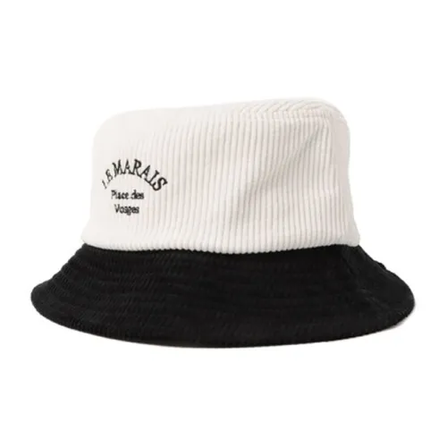 Beams Cotton Rayon Recycled Fiber Bucket Hats Men's Black White