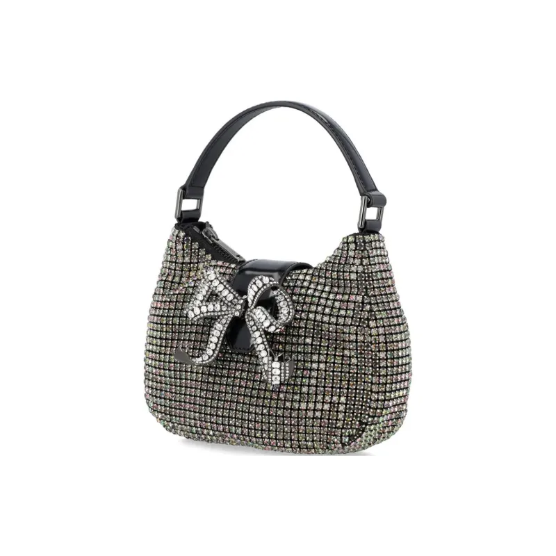 Self portrait Embellished Chainmail Crescent Bag-2