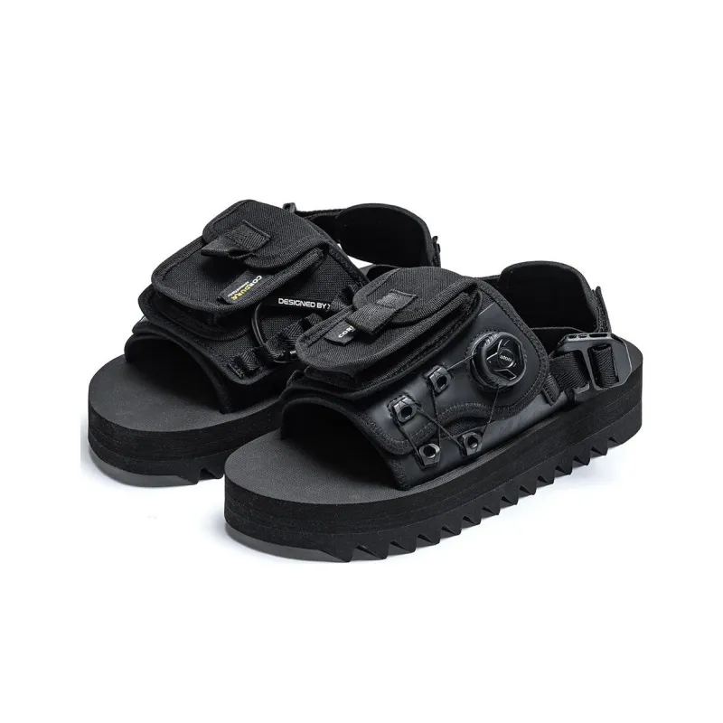 XTEP Shaolin Collection Beach Sandals Men's Black-2