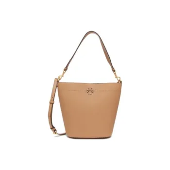 TORY BURCH McGraw Leather Bucket Bag Portable Crossbody Bag Shoulder Bag Women's Brown
