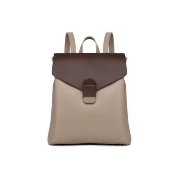 TTaG．baG Cow Leather Backpack Women's Apricot Coffee/Brown/Black