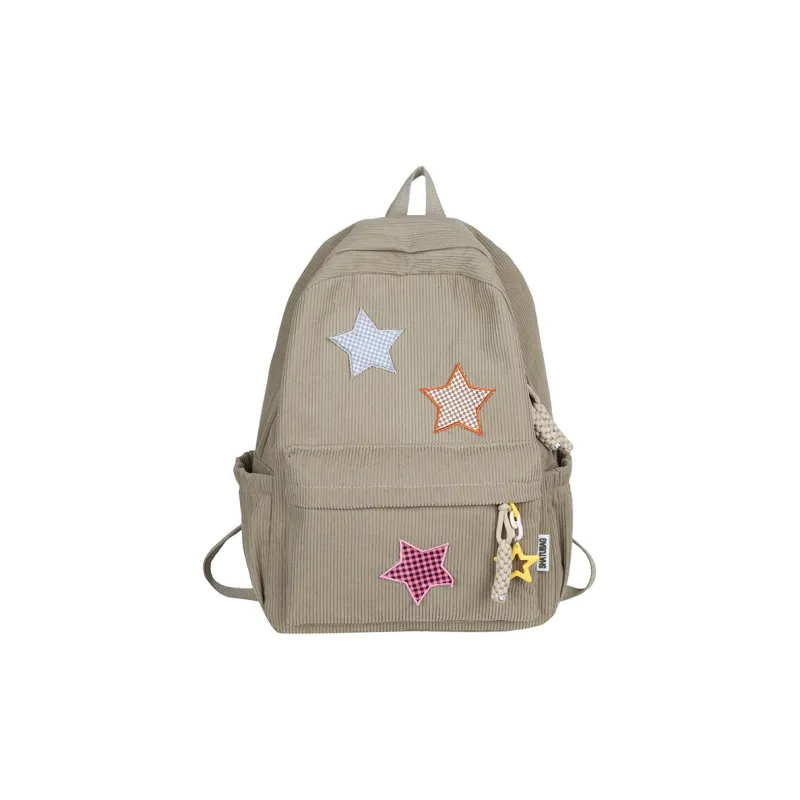 Deli Bear Corduroy Large Backpack Women's Red/Yellow/Khaki/White/Black/Green-10