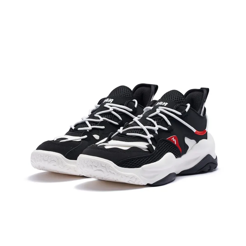 361° Cushioning Lightweight Low-Top Basketball Shoes Men's Black White-4