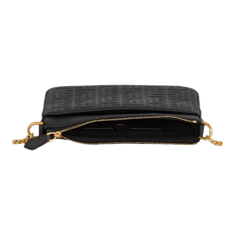 BALMAIN Grain Calfskin Crossbody Bag, Shoulder Bag Women's Black-3