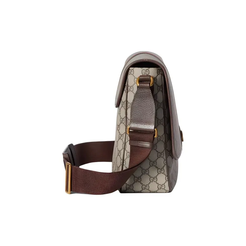 GUCCI Ophidia Canvas With Leather Shoulder Bag, Crossbody Bag Tubas Men's Beige & Ebony-2