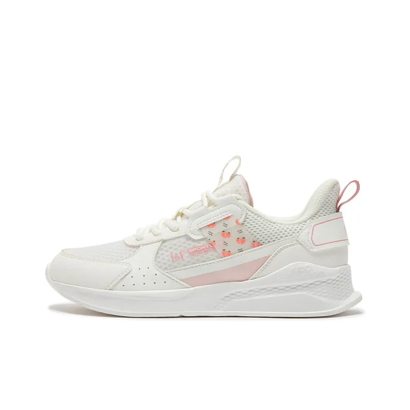 361° Cushioning Abrasion Resistant Breathable Low Top Casual Running Shoes Women's White Pink-0