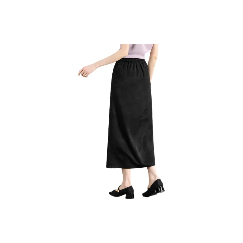 TERRE BLEUE Casual Long Skirt Women's Black-1