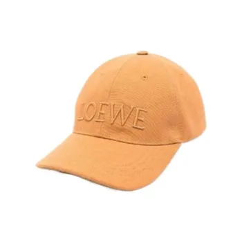 LOEWE Cotton Canvas Baseball Caps Women's Orange