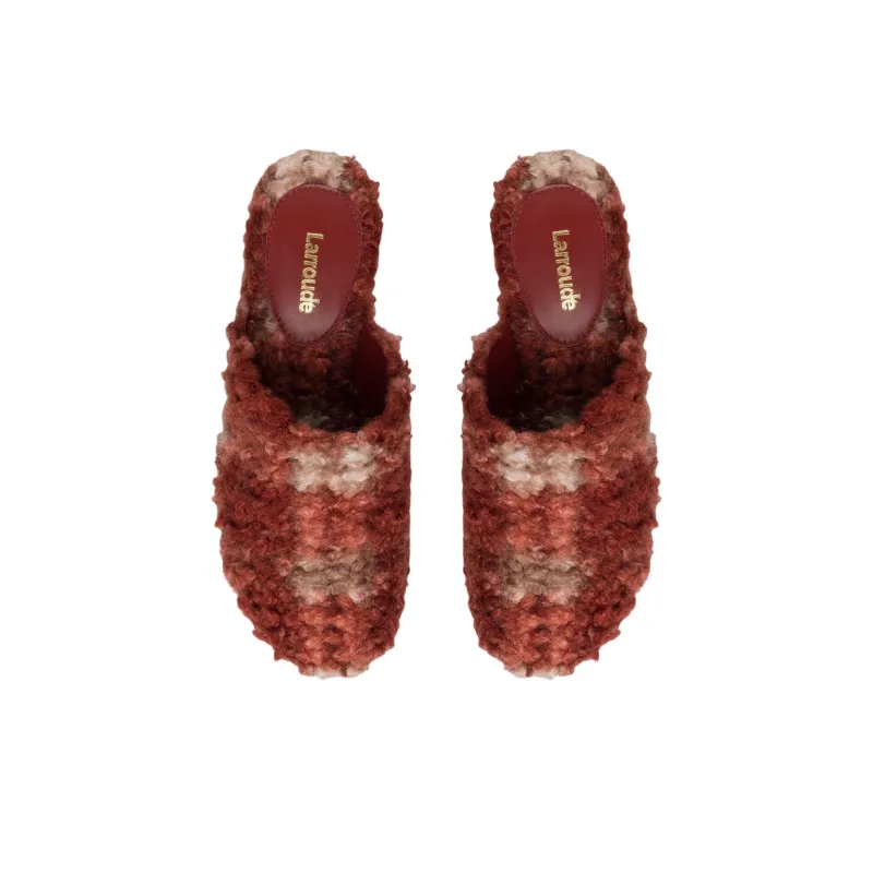 Larroude Closed Toe Slippers 9cm Women's Red-3