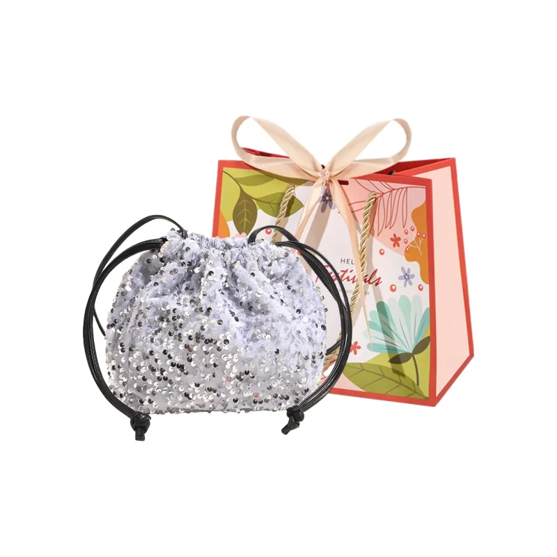 Cwatcun Sequins Crossbody Bag, Shoulder Bag Women's Silver Gray/Black/Silver-13