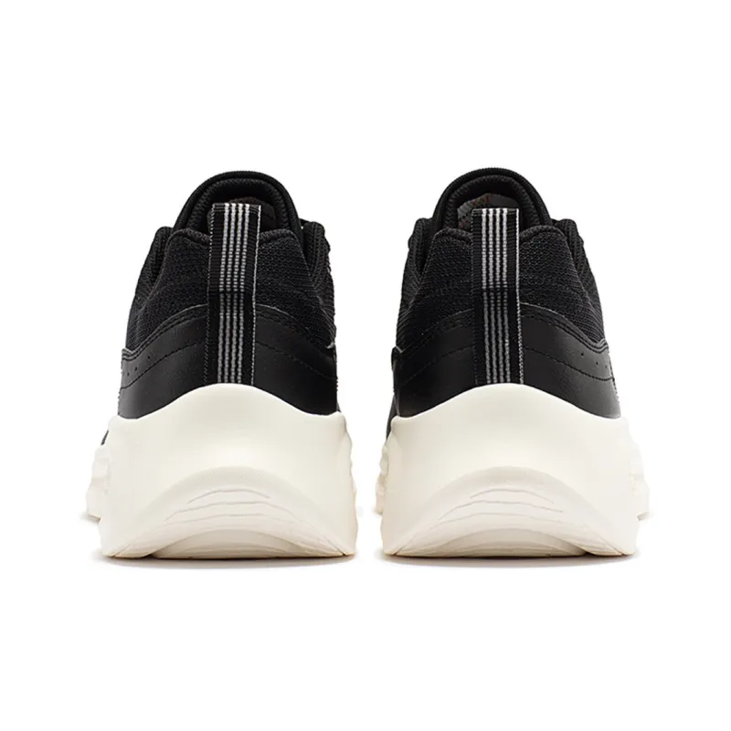 361° Cushioned Anti-Slip Wear-Resistant Breathable Lightweight Low-Top Casual Running Shoes Men's Black White-5