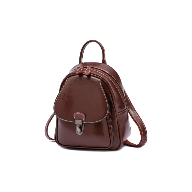 TTaG．baG Waxed Cow Leather Backpack Women's-7