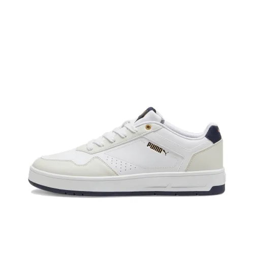 PUMA Court Classic Non slip Lightweight Low Top Skateboard Shoes Unisex White Beige
