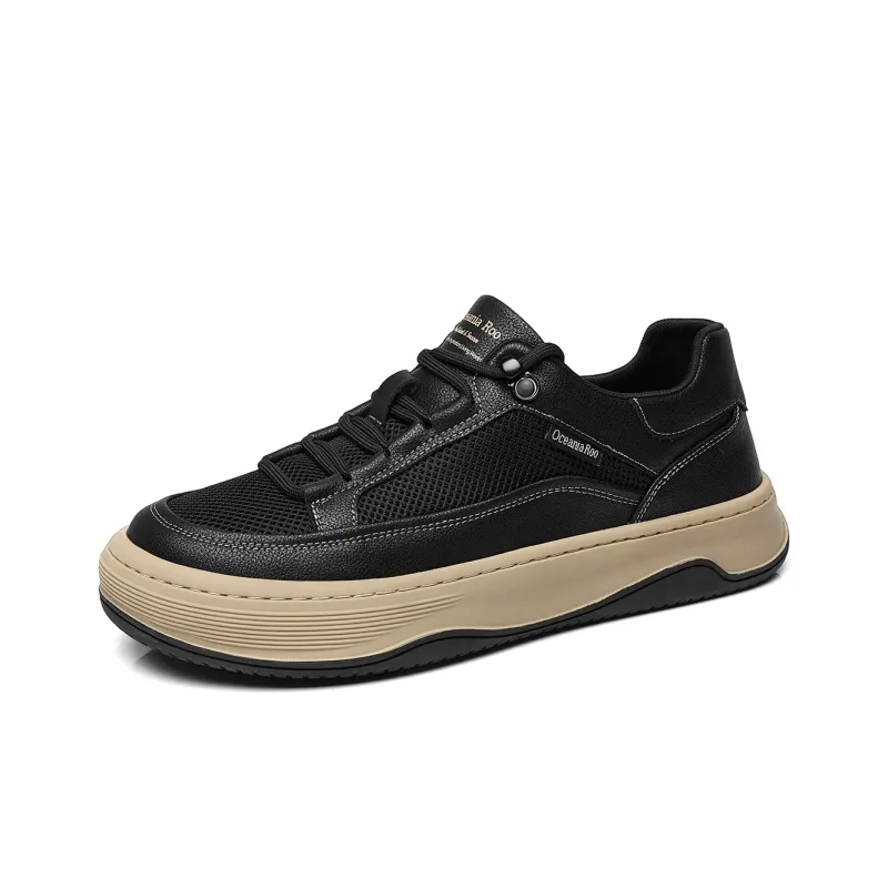 OCEANIA ROO Australasian Kangaroo Non slip Lightweight Low Top Skateboard Shoes Men's Black-0