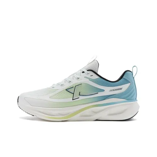 XTEP Cushioning Wear Resistant Low Top Casual Running Shoes Men's White Blue Green