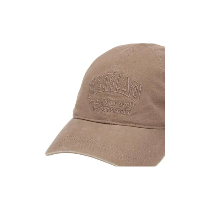 GANNI Cotton Baseball Caps Women's Shiitake Mushroom-2