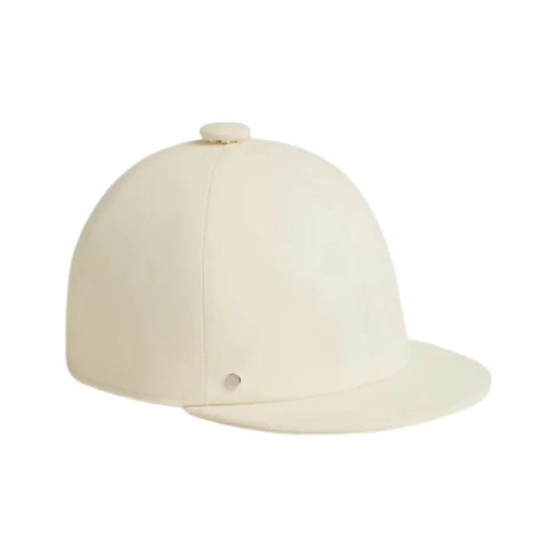HERMES Rayon Cotton Silk Elastane Baseball Caps Women's Ecru-1