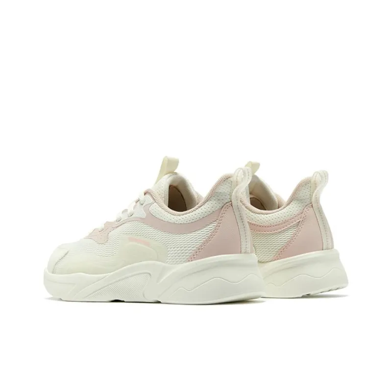 QIAODAN Cushioning Rebound Low Top Running Shoes Women's White Pink-3