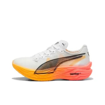 PUMA Deviate NITRO Elite Anti Slip Wear Resistant Low Top Casual Running Shoes Women's White Black