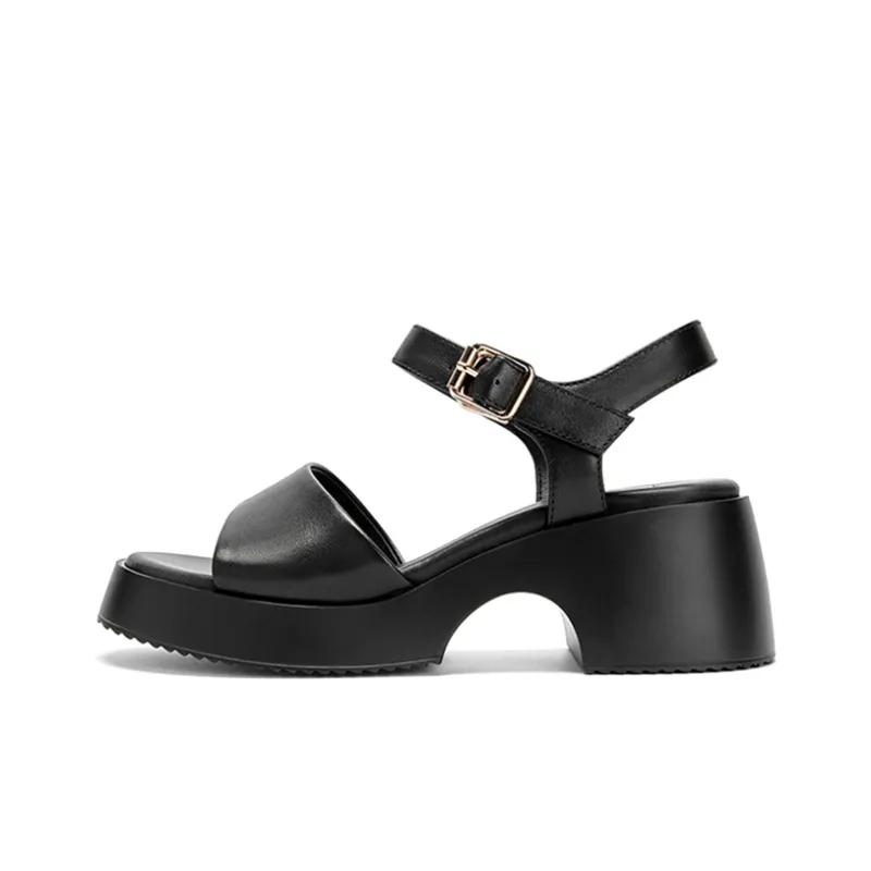NINE WEST Strap Sandals 5cm Women's Black-0