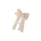 Gauze Bowknot Spring Hair Clip-White